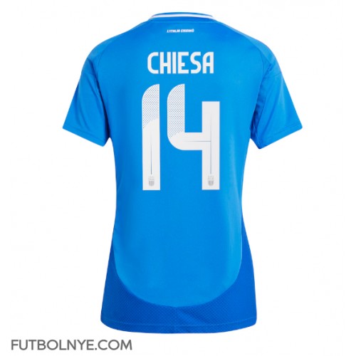 Camiseta Italia Federico Chiesa #14 Primera Equipación para mujer Eurocopa 2024 manga corta